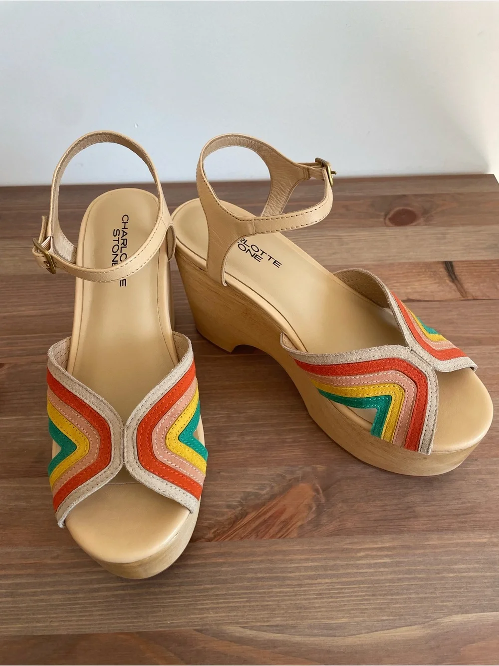 Charlotte Stone Donna Platform Clogs Rainbow - Picture 2 of 9